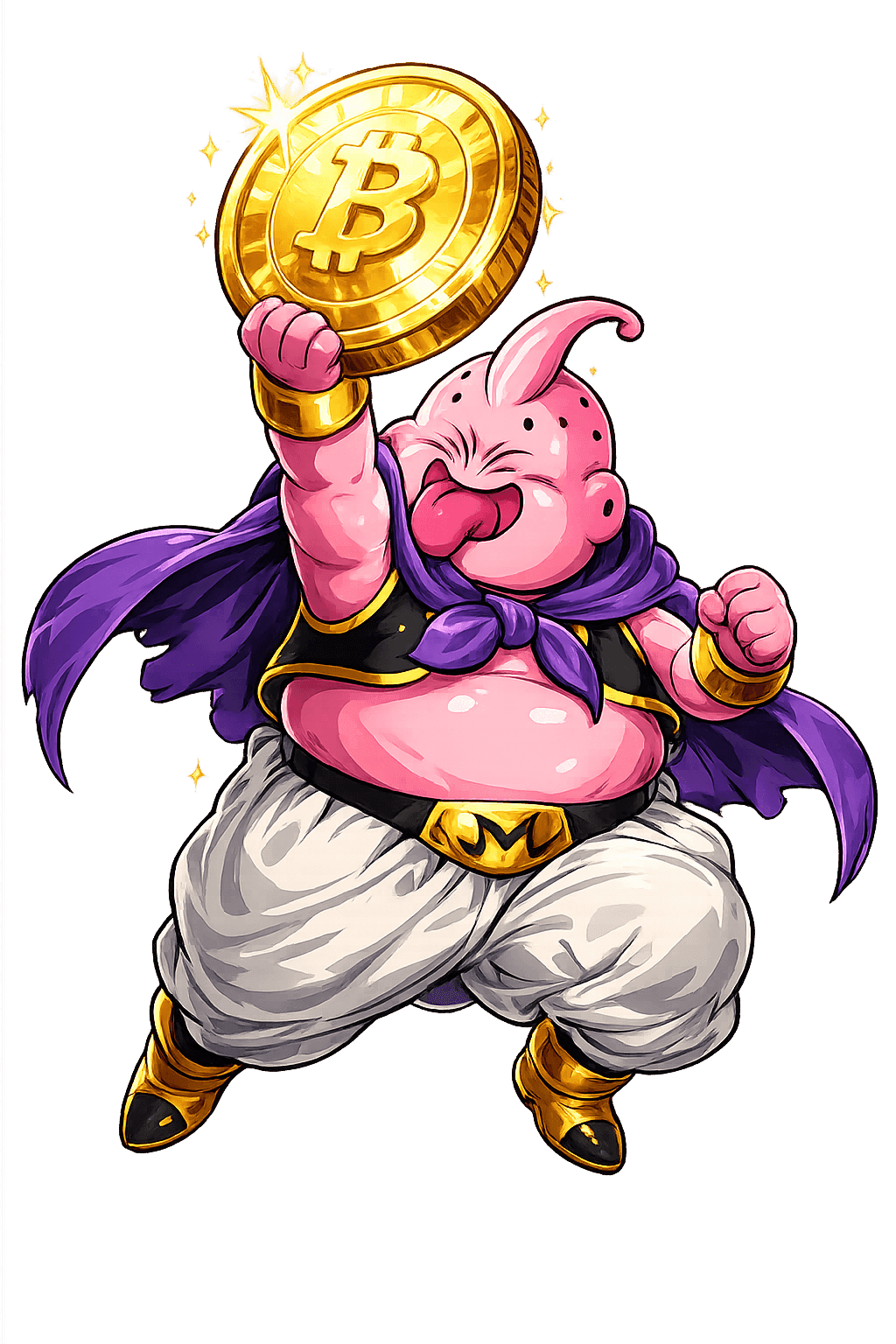 Majin Buu holding a coin